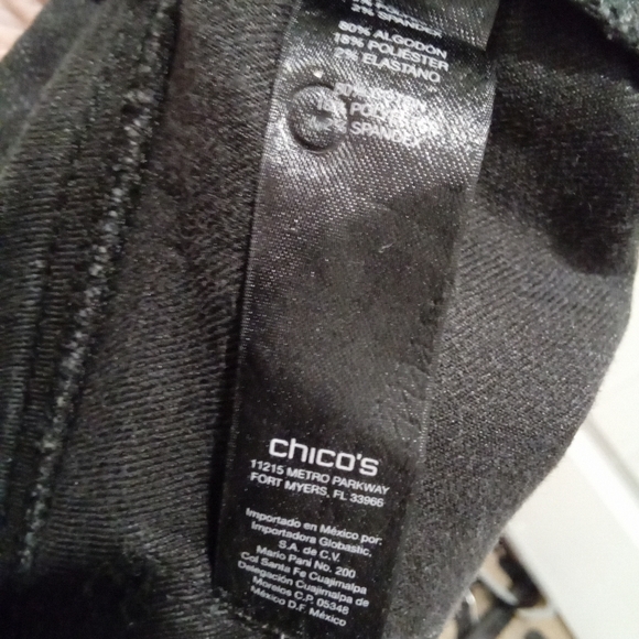 Chicos So Slimming Plus Size 3 (16) Black Straight Leg Denim Blue Jeans - Picture 4 of 13